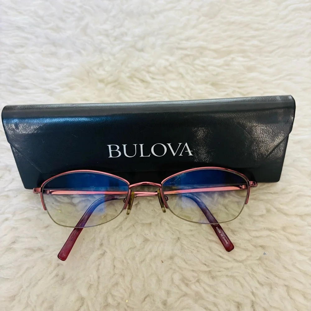 Bulova Medora Titanium Wine Eye Glasses Frame Only w/ Case 52-19 135